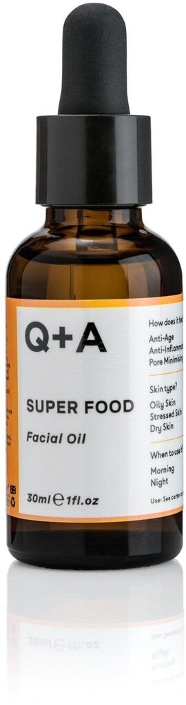 Q+A Super Food Facial Oil kasvoöljy 30 ml hinta ja tiedot | Kasvoöljyt ja seerumit | hobbyhall.fi