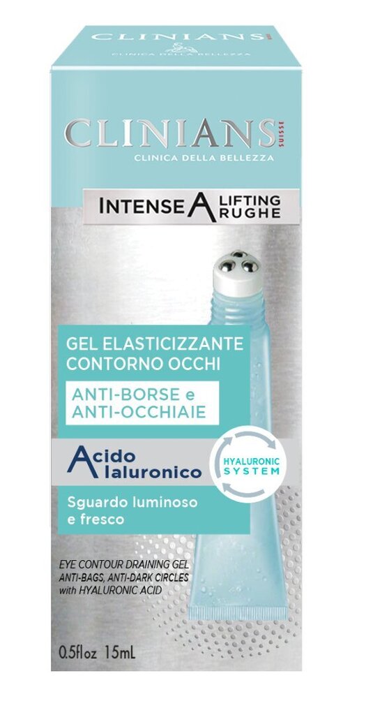 Hyaluronihappoa sisältävä silmänympärysgeeli Clinians Intense A Lifting Rughe tummille ja turvonneille silmänalusille, 15 ml hinta ja tiedot | Silmänympärysvoiteet ja seerumit | hobbyhall.fi