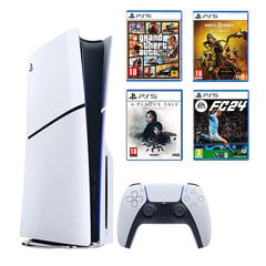 Sony PlayStation 5 Slim Blu-Ray + 4 peliä hinta ja tiedot | Pelikonsolit | hobbyhall.fi