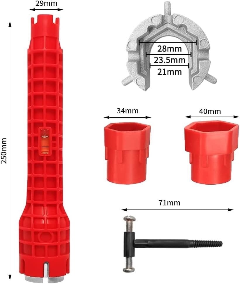 Hanaavain 8-in-1 pesualtaan jakoavain Hana-avain pesualtaan asennustyökalu Putkiavain kylpyhuone-kylpykeittiöön hinta ja tiedot | Kylpyhuoneen sisustus | hobbyhall.fi