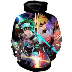 (LW638-M） 3D Anime My Hero Academia Todoroki Shoto Hupparit Miesten hinta ja tiedot | Miesten puserot ja hupparit | hobbyhall.fi