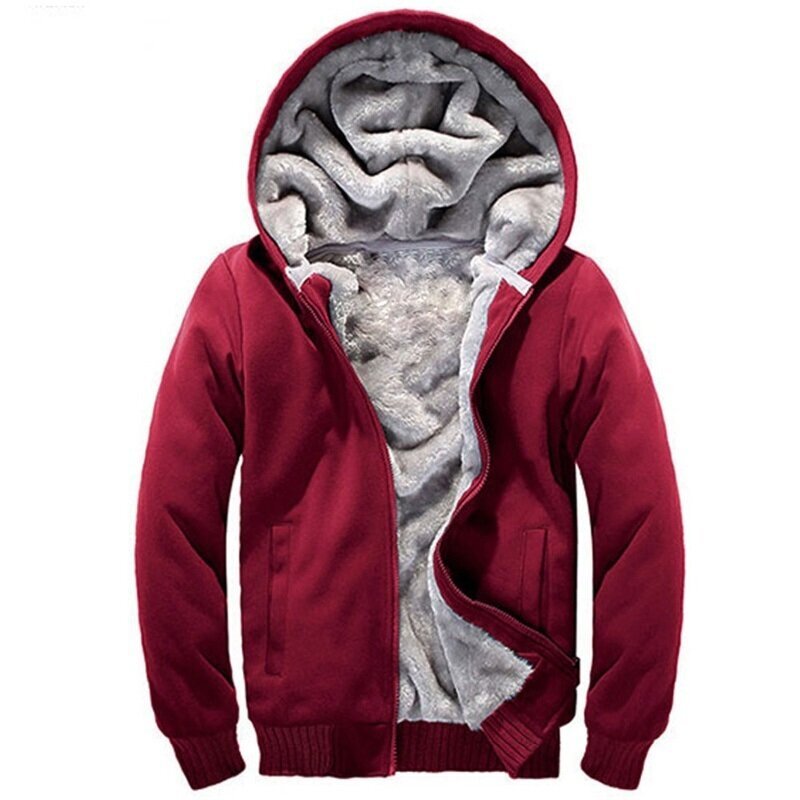 (W11red-S）ASALI Bomber Jacket Miesten merkki Talvi Paksu Lämmin Fleece Vetoketjutakki miehille hinta ja tiedot | Miesten puserot ja hupparit | hobbyhall.fi