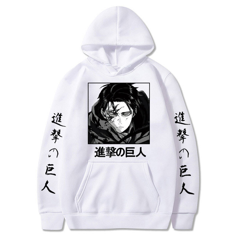 (White-S）Attack on Titan Anime Hoodies Levi Ackerman Spring Hooded hinta ja tiedot | Miesten puserot ja hupparit | hobbyhall.fi