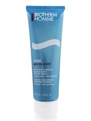 Biotherm Homme T-PUR Anti Oil & Shine puhdistusgeeli miehelle 125 ml hinta ja tiedot | Kasvojen puhdistusaineet | hobbyhall.fi