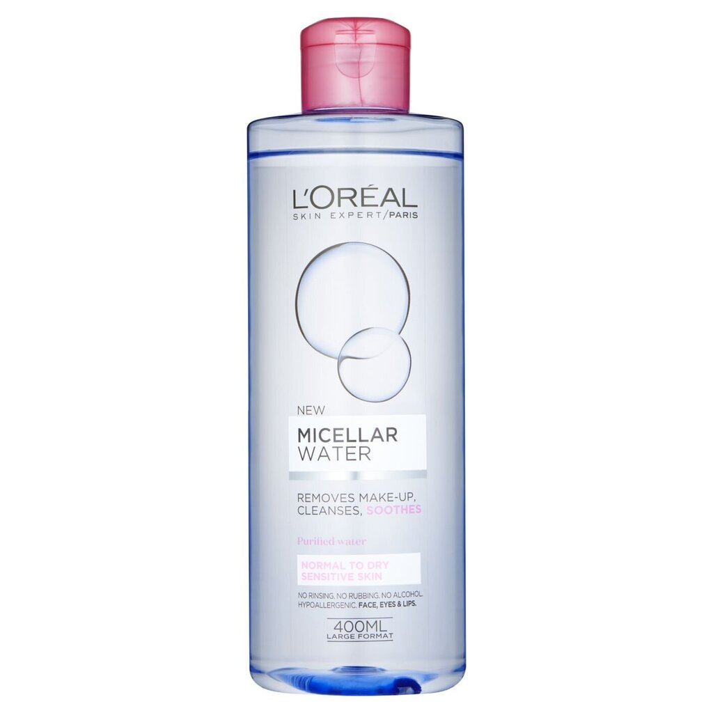 L'Oreal Paris Micellar Cleansing Water -puhdistusvesi herkälle ja kuivalle iholle 400ml hinta ja tiedot | Kasvojen puhdistusaineet | hobbyhall.fi