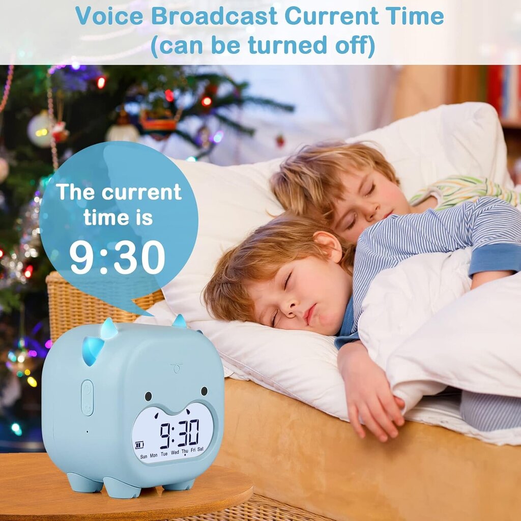 Lasten herätyskello, digitaalinen herätyskello lapsille, Creative yövalaisin, yövalo yövalo, makuuhuoneen herätyskello, uniharjoittelija, sisälämpötilan näyttö, lasten päivälahja hinta ja tiedot | Kelloradiot ja herätyskellot | hobbyhall.fi