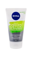 Nivea Urban Skin Detox Claywash 3-in-1 puhdistusvoide 150 ml hinta ja tiedot | Kasvojen puhdistusaineet | hobbyhall.fi