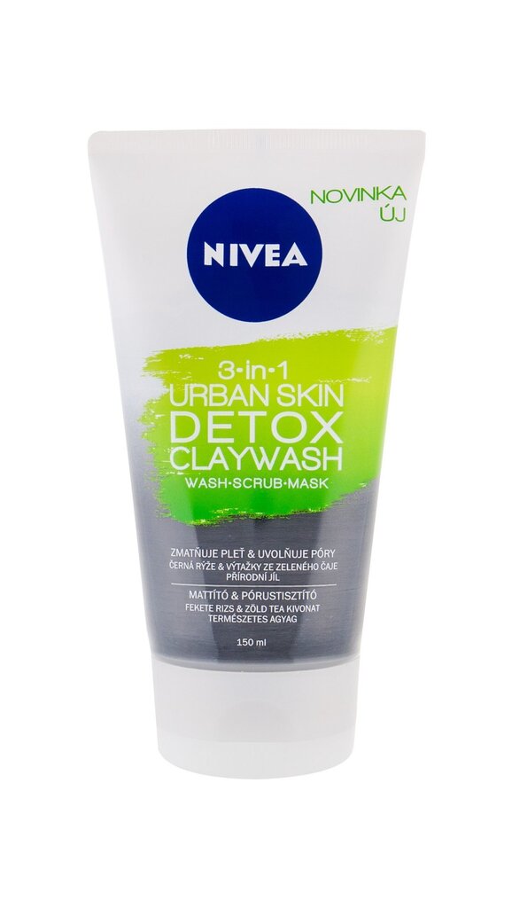 Nivea Urban Skin Detox Claywash 3-in-1 puhdistusvoide 150 ml hinta ja tiedot | Kasvojen puhdistusaineet | hobbyhall.fi