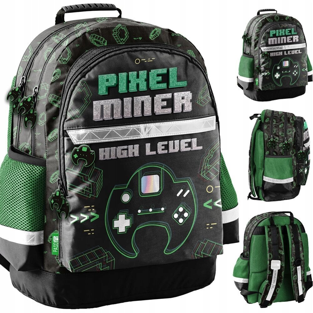 Koulureppu Paso Pixel Miner PP23HL-116, 22 l, 42x29x16 cm hinta ja tiedot | Koulureput ja -laukut | hobbyhall.fi