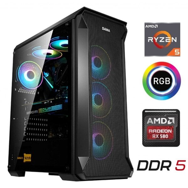 MULTI GAMING Ryzen 5 5500 16GB 512GB SSD 2TB HDD RTX 4060 8GB NoOs