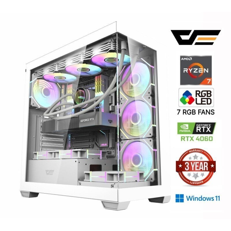 MULTI GAMING Ryzen 7 7800X3D 32GB 512GB SSD RTX 4060 Windows 11 hinta ja tiedot | Pöytätietokoneet | hobbyhall.fi