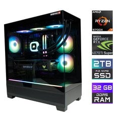 Tietokone MonsterX Ryzen 7 7900X 32GB 2TB NVME RTX4070TiSuper hinta ja tiedot | Pöytätietokoneet | hobbyhall.fi