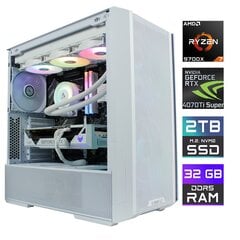 Tietokone MonsterX Ryzen 7 9700X 32GB 2TB NVME RTX4070TiSuper hinta ja tiedot | Pöytätietokoneet | hobbyhall.fi