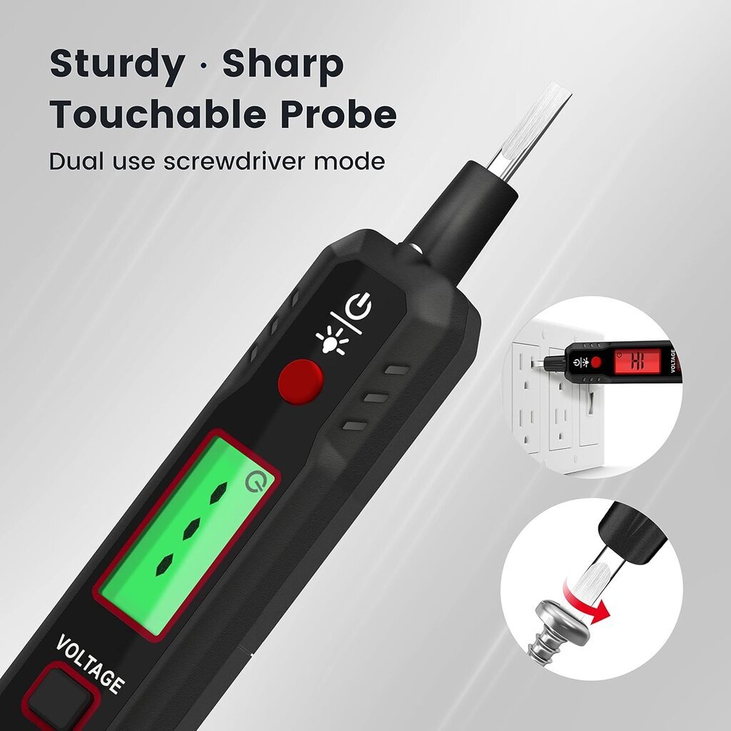 Jännitetesteri/12V-300V kosketukseton jännitekynä NCV Live/Neutraali Testerillä Sähköinen testeri LCD-näytön summerilla (Ei vaadi käsineitä tarkkuuden lisäämiseksi) hinta ja tiedot | Käsityökalut | hobbyhall.fi