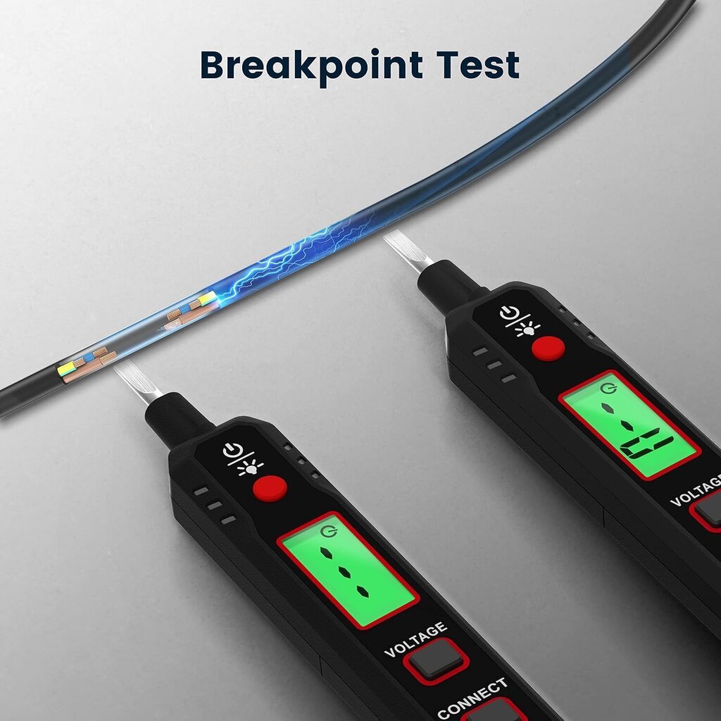 Jännitetesteri/12V-300V kosketukseton jännitekynä NCV Live/Neutraali Testerillä Sähköinen testeri LCD-näytön summerilla (Ei vaadi käsineitä tarkkuuden lisäämiseksi) hinta ja tiedot | Käsityökalut | hobbyhall.fi