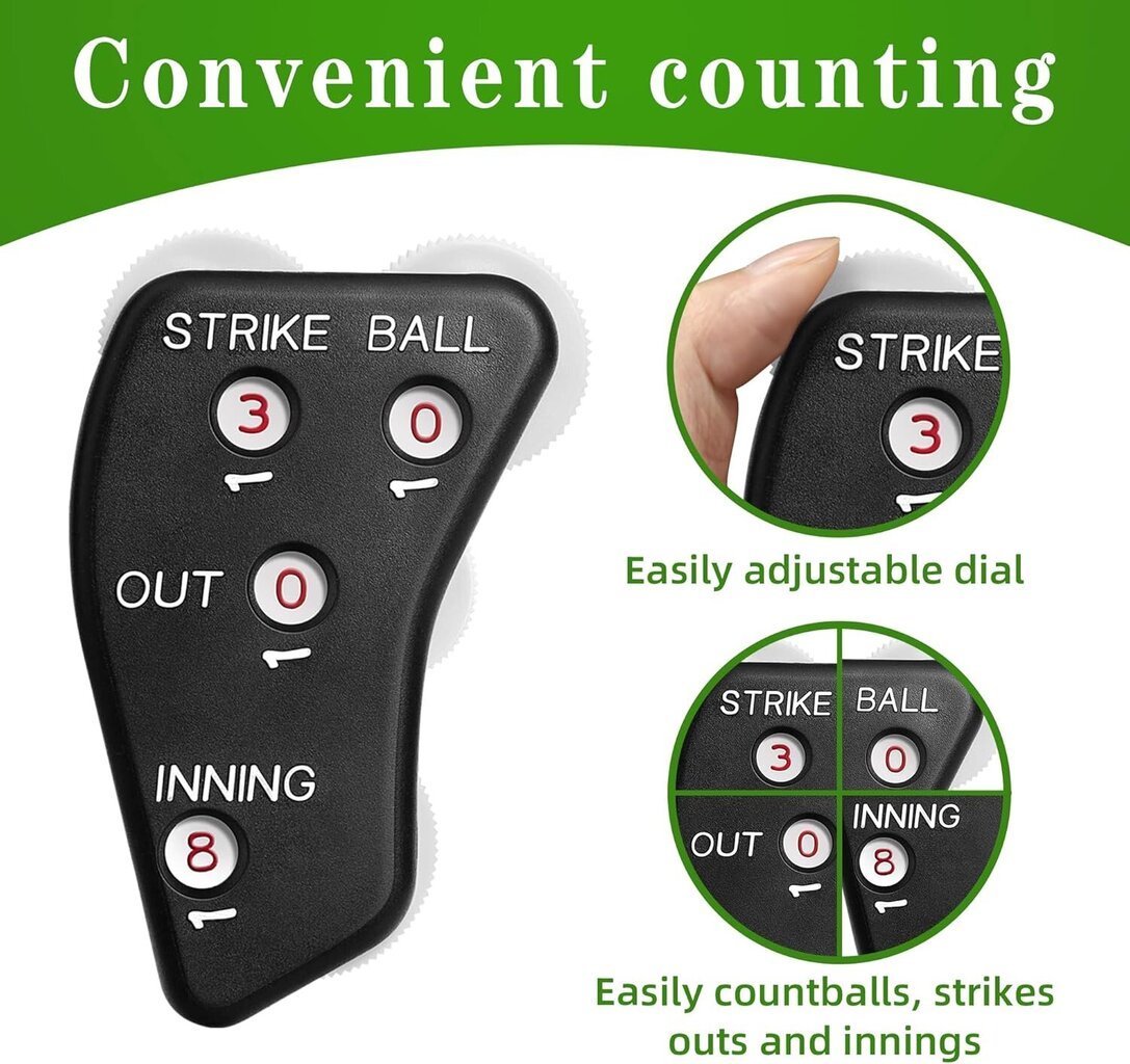 4 Wheel Baseball Umpire Clicker - Musta Umpire Scoreboard - Kätevä baseball-pisteentekijä kirjaamaan ulos- ja sisävuoroja hinta ja tiedot | Käsityökalut | hobbyhall.fi