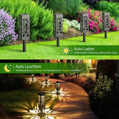 Garden Solar Lights Outdoor, 6 Pack Upgrade Solar Garden Light lämpimällä LED-valolla, automaattinen päälle/pois puutarhan sisustus, aurinkovalot ulkokäyttöön, Halloween, joulu, patio, nurmikko, patio, kadut [Energialuokka A+++] hinta ja tiedot | Puutarhatyökalut | hobbyhall.fi