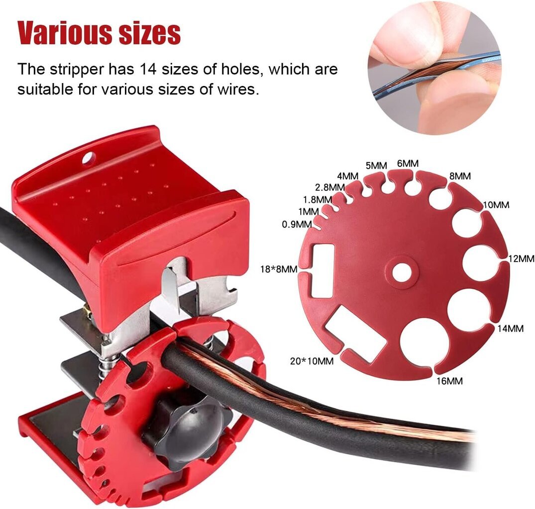 Käsin kuparilangan kuorintakone, kannettava kaapelin kuorintakone 0,9-16 mm:n kaapelin kuparilangalle, kaapelinpoistokone, kuorintatyökalu, kaapelin kuorintakone hinta ja tiedot | Puutarhatyökalut | hobbyhall.fi