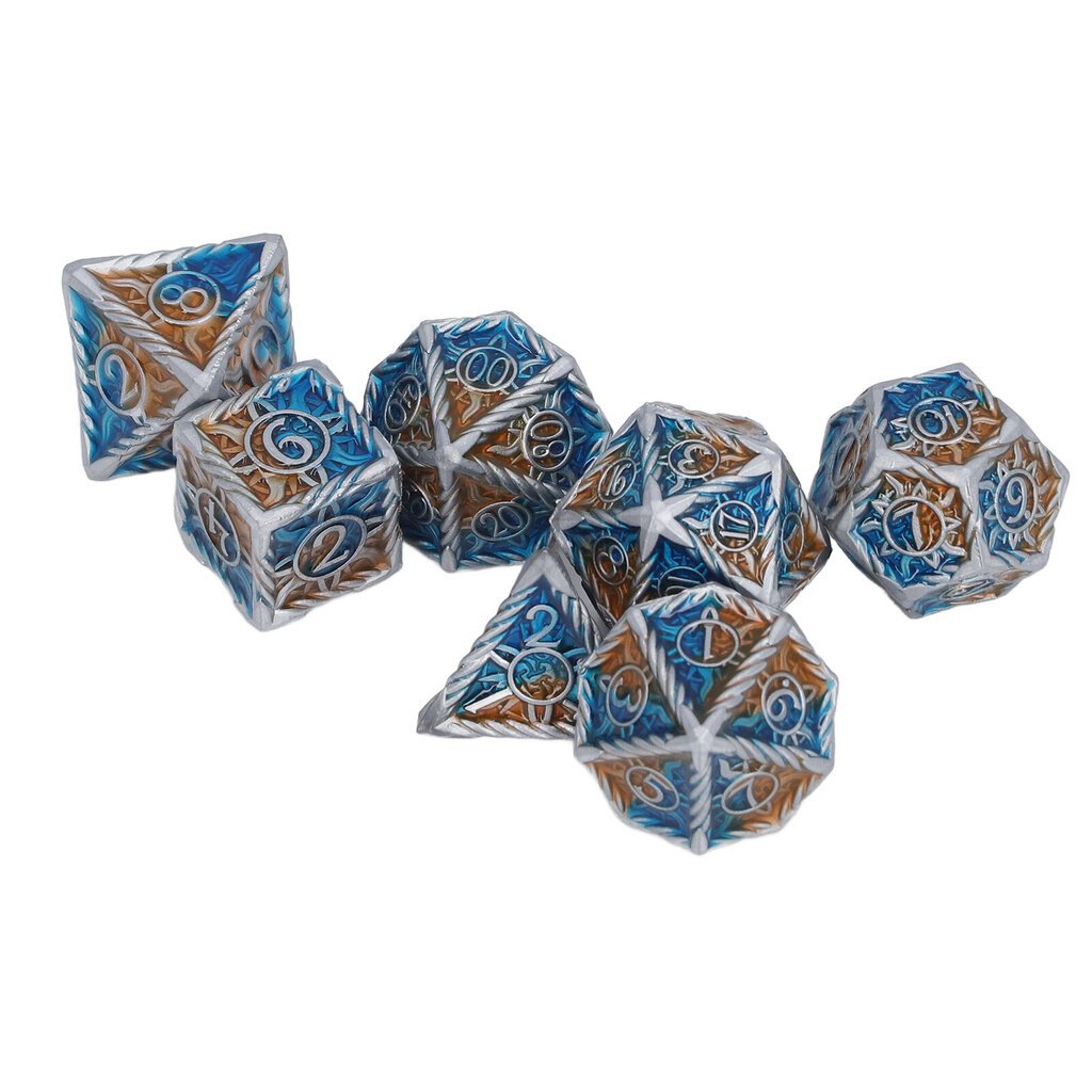 Polyhedral noppasarja 7 kpl Polyhedral pelinoppaan metallista stressiä lievittävä lelu roolipeleihin, tyyppi C hinta ja tiedot | Lautapelit ja älypelit | hobbyhall.fi