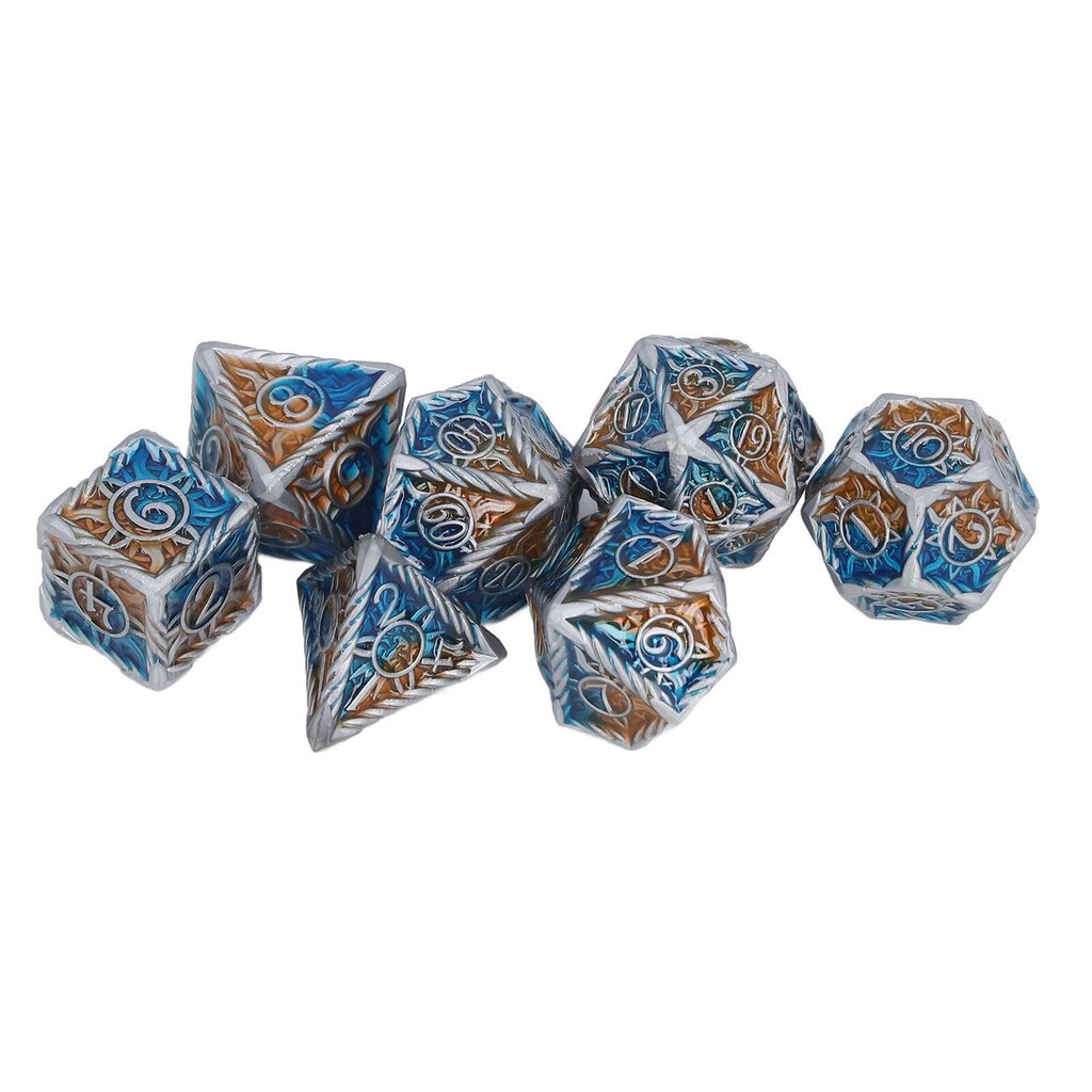 Polyhedral noppasarja 7 kpl Polyhedral pelinoppaan metallista stressiä lievittävä lelu roolipeleihin, tyyppi C hinta ja tiedot | Lautapelit ja älypelit | hobbyhall.fi