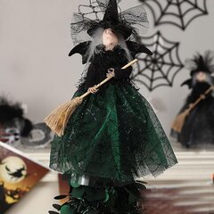 Witch Doll Ornament Halloween Doll Haunted House Rekvisiitta Party Desktop Sisustus hinta ja tiedot | Koristeet ja tarrat | hobbyhall.fi