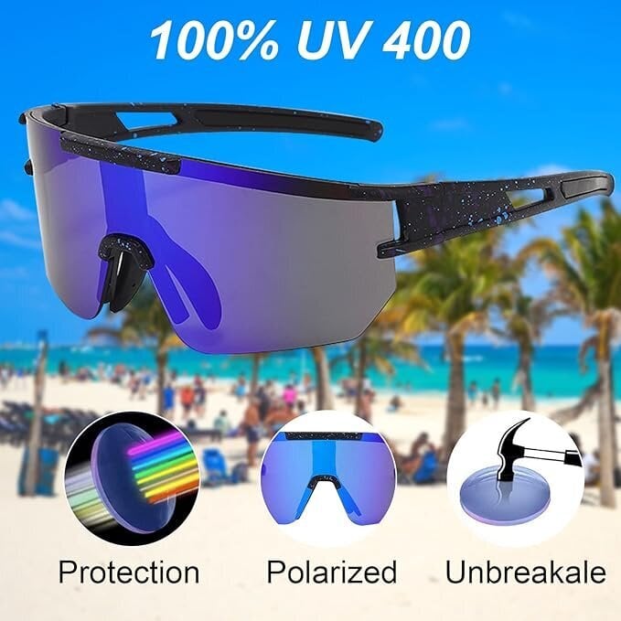 Miesten pyöräilylasit naisten, pyöräily urheilulasit anti-ultravioletti pyöräily aurinkolasit uv 400, sopii ulkoiluun pyöräilyyn juoksukalastukseen hinta ja tiedot | Uimalasit | hobbyhall.fi