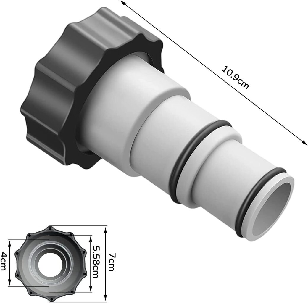 Allassovitin A uima-altaille I Allasletkusovitin A 32-38 mm I Letkuadapteri kierteellä I 2 kpl (tyyppi A) hinta ja tiedot | Muut uintitarvikkeet | hobbyhall.fi