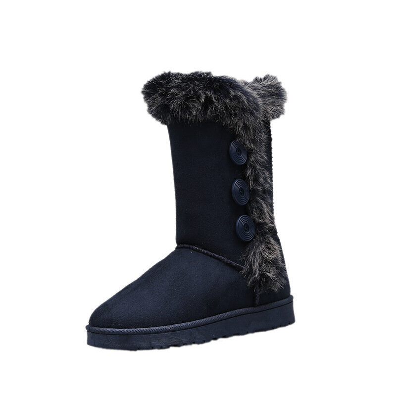 (35-Blue)2024 Talvi EUR 35-41 Naisten lumikengät Vedenpitävät Lady Cotton Slip-on saappaat Fashion Fox Fur 4 väriä hinta ja tiedot | Monot | hobbyhall.fi