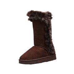 (41-Auburn)2024 Talvi EUR 35-41 Naisten lumikengät Vedenpitävät Lady Cotton Slip-on saappaat Fashion Fox Fur 4 väriä hinta ja tiedot | Monot | hobbyhall.fi