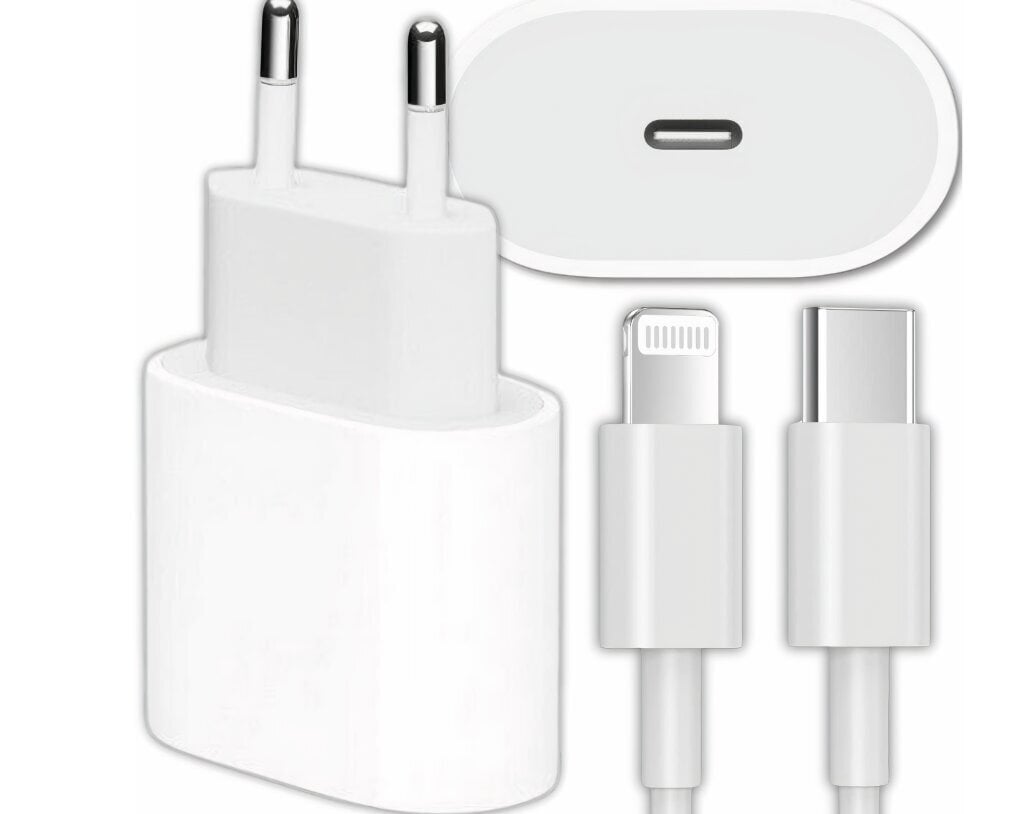 Nopea puhelinlaturi 20w + 1m kaapeli / usb-c - iphone valaistus hinta ja tiedot | Puhelimen laturit | hobbyhall.fi