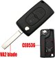 433MHz 2-painikkeinen Flip Remote Smart Key Peugeot Citroen Berlingo 207 208 307 308 407 408 3008 5008 CE0523 ASK Auton kauko-avain hinta ja tiedot | Lisätarvikkeet autoiluun | hobbyhall.fi