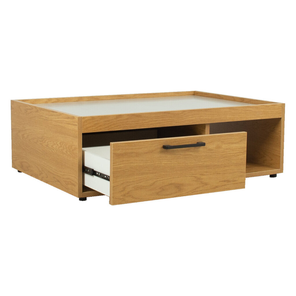 Sohvapöytä BLOCK 98x70xH32cm, MDF tammi / harmaa hinta ja tiedot | Sohvapöydät | hobbyhall.fi