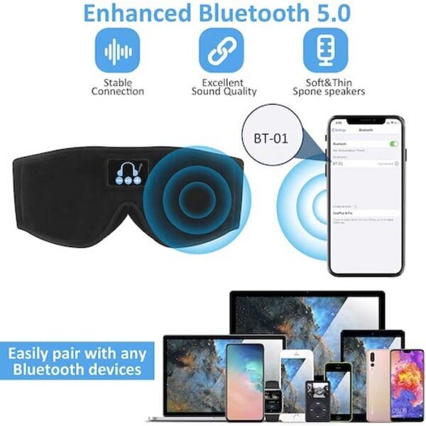 3D SleepPhones Bluetooth Sleep-kuulokkeet hinta ja tiedot | Kuulokkeet | hobbyhall.fi