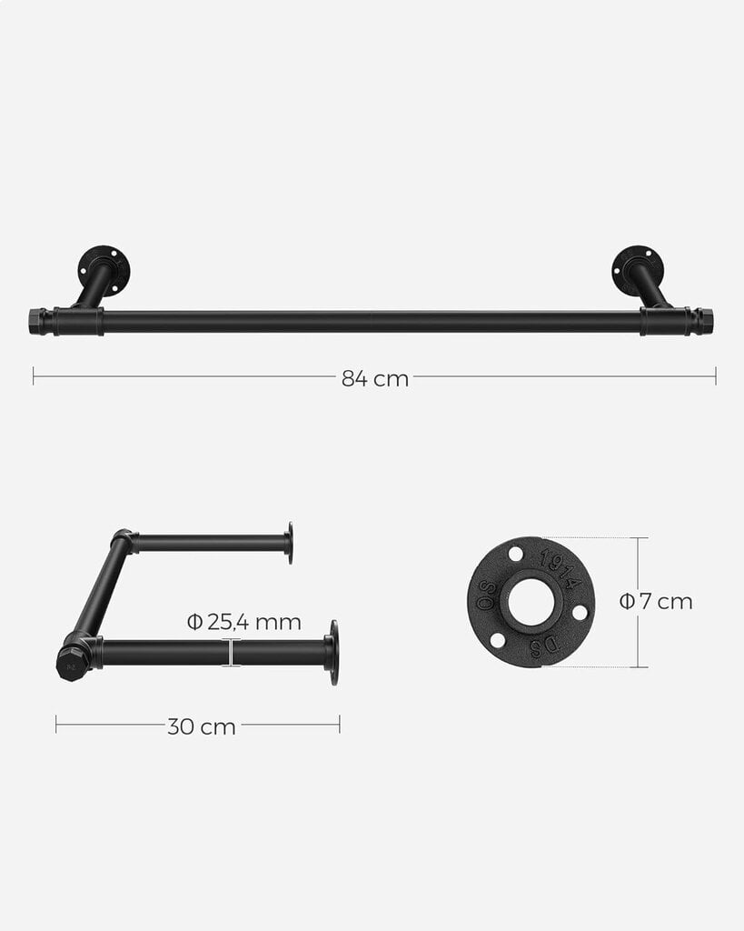 Seinäripustin, HSR140B01, 30 x 84 x 7 cm hinta ja tiedot | Naulakot | hobbyhall.fi