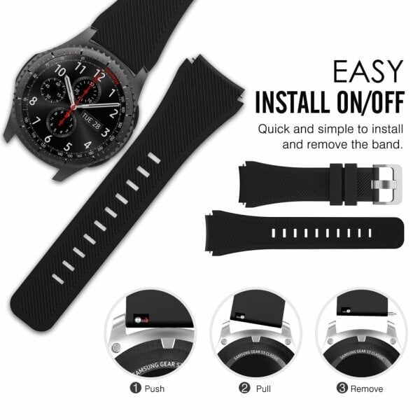 Samsung Gear S3 Frontier/Classic rannekoru - musta hinta ja tiedot | Kellot | hobbyhall.fi