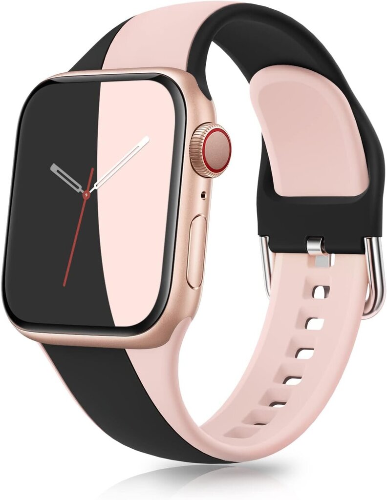 Suunniteltu: Apple Watch Ranneke 38mm 40mm 41mm (musta/vaaleanpunainen) hinta ja tiedot | Kellot | hobbyhall.fi