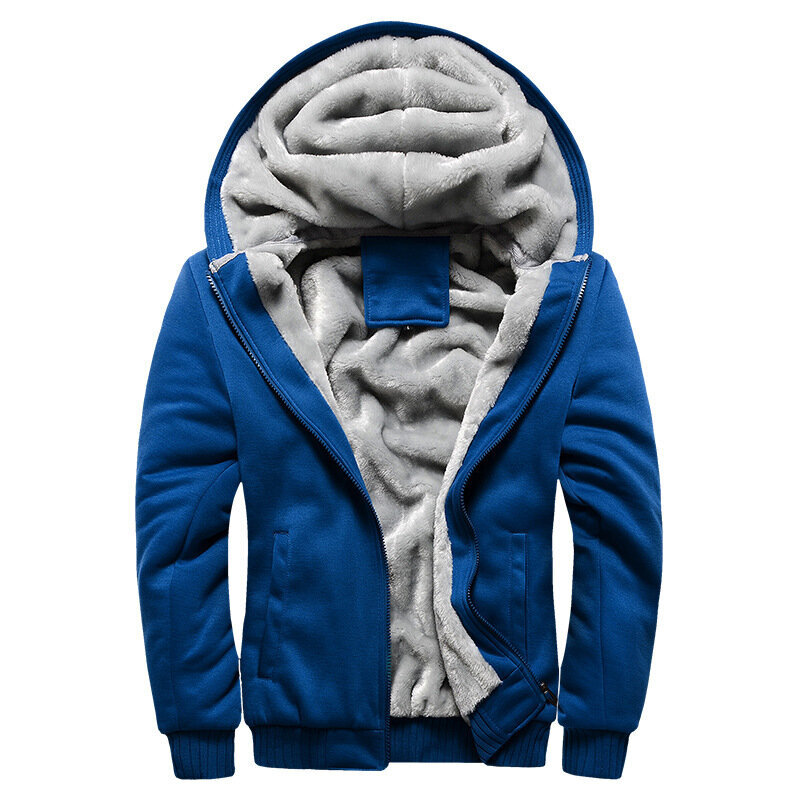 (w11blue-S） Miesten Hupparit Talvi Paksu Lämmin Fleece Vetoketju hinta ja tiedot | Miesten puserot ja hupparit | hobbyhall.fi