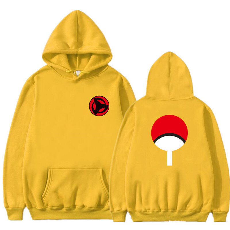 (23yellow-M）Saapuminen Harajuku Anime Hupparit Miehet/ Uchiha Uzumaki Hatake Eyes Printing Pullover Sweatshirt Hip Hop Streetwear hinta ja tiedot | Miesten puserot ja hupparit | hobbyhall.fi