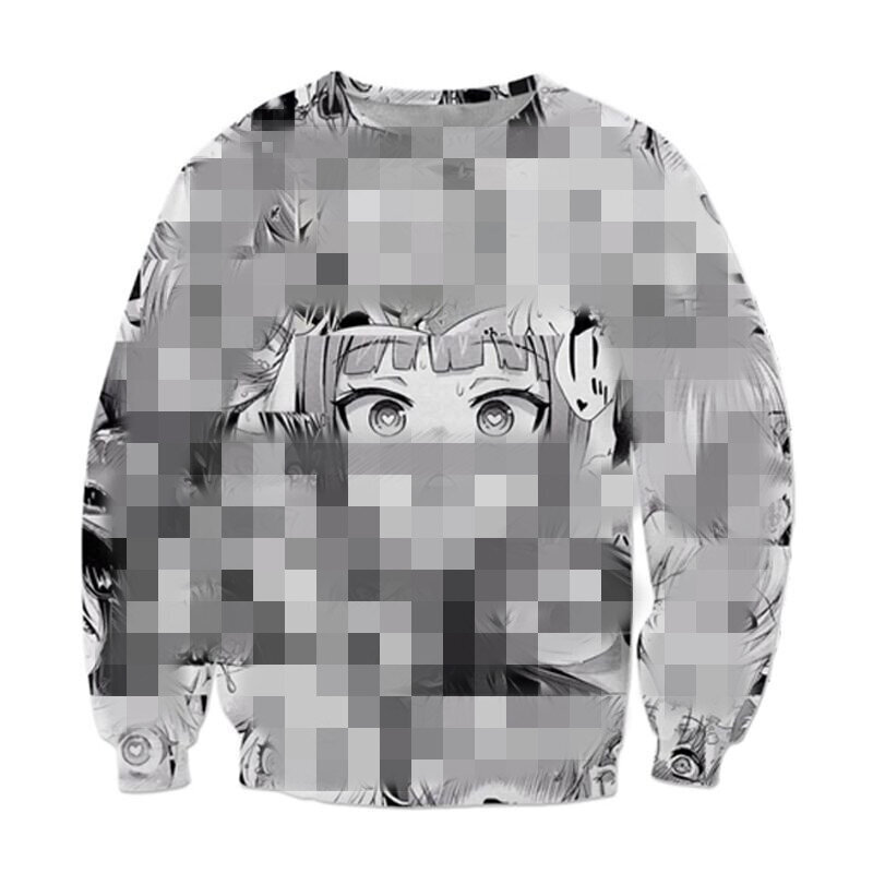 (A102875-XS） 3D Ahegao Hoodie collegepaita Miesten Ujo Girl Face Pusero Ylisuuret vetoketjutakit hinta ja tiedot | Miesten puserot ja hupparit | hobbyhall.fi