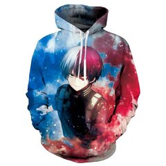 (LW260-L） 3D Anime My Hero Academia Todoroki Shoto Hupparit Miehet hinta ja tiedot | Miesten puserot ja hupparit | hobbyhall.fi