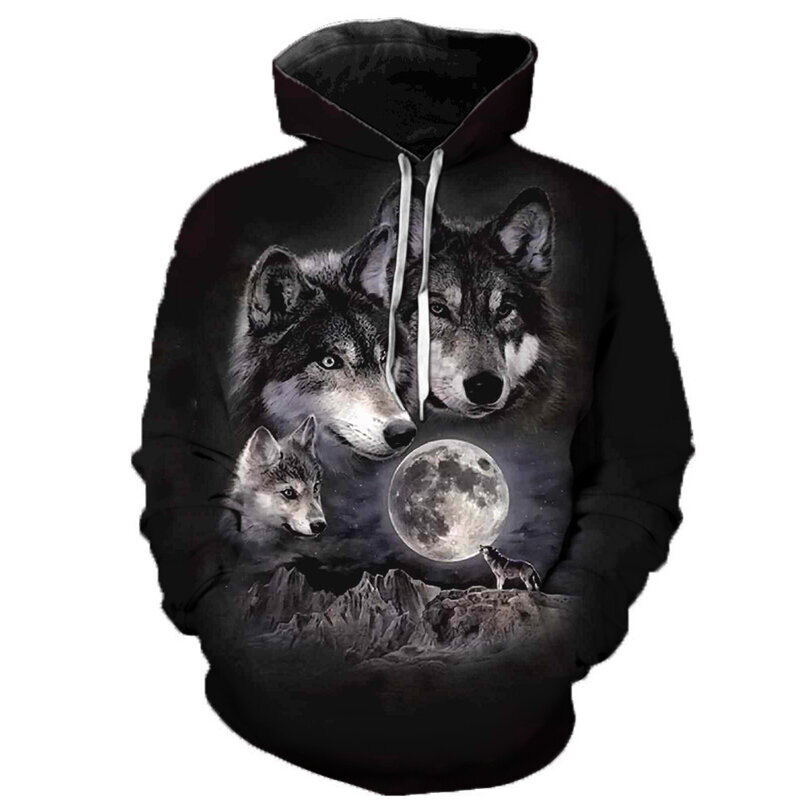 (W06-XXS）3D Wolf Miesten hupullinen Eläin Wolf Printed -huppari hinta ja tiedot | Miesten puserot ja hupparit | hobbyhall.fi