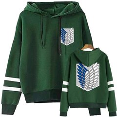 (vihreä-S）Anime Attack on Titan AOT Levi Ackerman Uniform Printed Hupparit Cozy Topit Puserot hinta ja tiedot | Miesten puserot ja hupparit | hobbyhall.fi