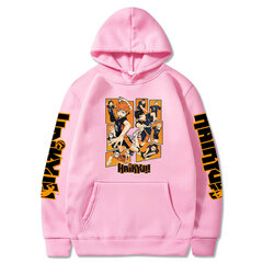 (Pink-S）Anime Haikyuu Sweatshirts Miesten/ Hip Hop Streetwear hinta ja tiedot | Miesten puserot ja hupparit | hobbyhall.fi