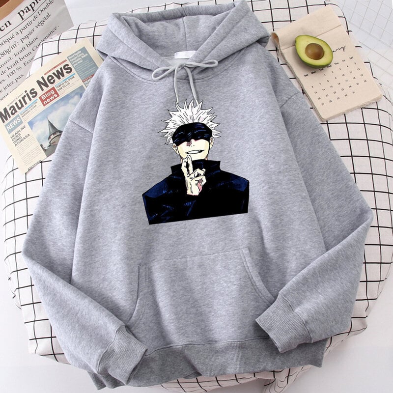 (harmaa-M）Anime Jujutsu Kaisen Print Men Clothing hinta ja tiedot | Miesten puserot ja hupparit | hobbyhall.fi