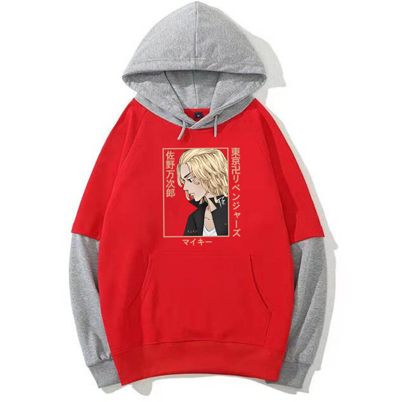 (Red-S）Anime Tokyo Revengers -printtihuppari Harajuku Casual pitkähihainen Sudaderas Con Capucha hinta ja tiedot | Miesten puserot ja hupparit | hobbyhall.fi