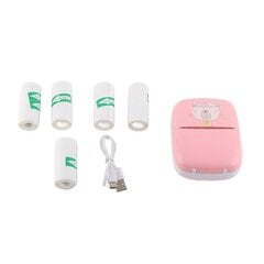 Pocket Thermal Printer Mini HD Bluetooth musteton taskupuhelintulostin opiskelijoille Pink hinta ja tiedot | Tulostustarvikkeet | hobbyhall.fi