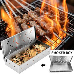 Smoker Box BBQ Smoker Box Puulastut sisäkäyttöön ulkokäyttöön hiilikaasugrilli Lihalla täytetyt savumakutarvikkeet hinta ja tiedot | Grillitarvikkeet ja -välineet | hobbyhall.fi