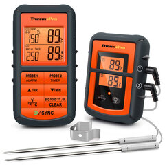 ThermoPro TP08C Dual Probe Digital Taustavalo Näyttö 150M Langaton BBQ Grill Ruoan kypsennys Keittiön lihalämpömittari ajastimella hinta ja tiedot | Grillitarvikkeet ja -välineet | hobbyhall.fi