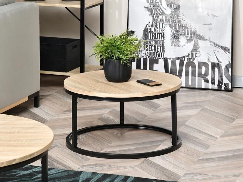 Sohvapöytä Modern Home, 60 cm, musta/ruskea hinta ja tiedot | Sohvapöydät | hobbyhall.fi