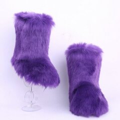 (36-A19)Uusi muoti Fox Fur Nainen Lumisaappaat Rainbow monivärinen Lady Talvisaappaat Lämpimät Saappaat Naisten Saappaat Kengät Bottes de neige femmes hinta ja tiedot | Monot | hobbyhall.fi